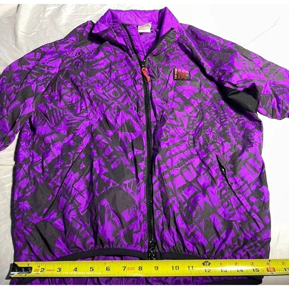 Vintage Illuminite Jacket Women’s Sz Medium Purple Black Zip Up Jacket - Picture 7 of 13